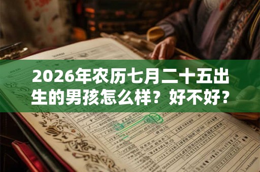 2026年农历七月二十五出生的男孩怎么样？好不好？