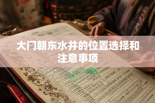 大门朝东水井的位置选择和注意事项