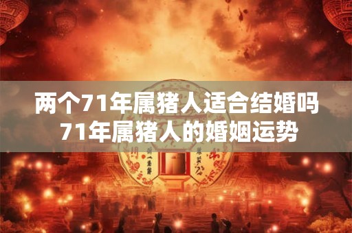 两个71年属猪人适合结婚吗 71年属猪人的婚姻运势