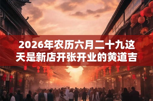 2026年农历六月二十九这天是新店开张开业的黄道吉日吗? 2026年农历六月二十九这天是新店开张开业的黄道吉日吗?