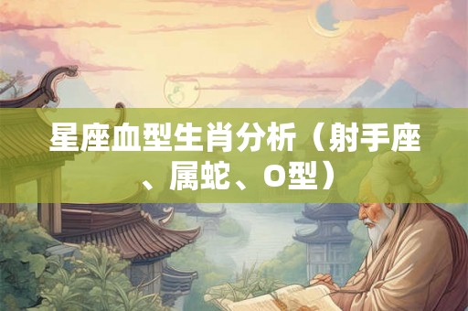 星座血型生肖分析（射手座、属蛇、O型）