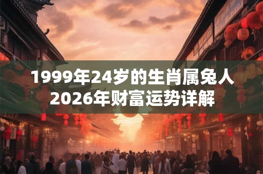 1999年24岁的生肖属兔人2026年财富运势详解