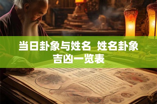 当日卦象与姓名  姓名卦象吉凶一览表