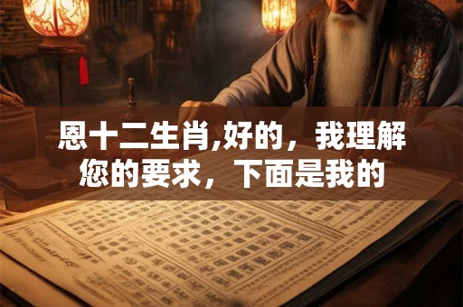 恩十二生肖,好的，我理解您的要求，下面是我的