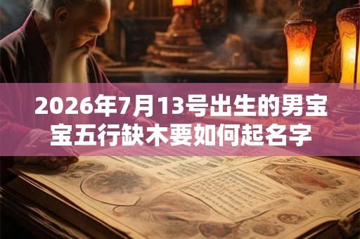 2026年7月13号出生的男宝宝五行缺木要如何起名字
