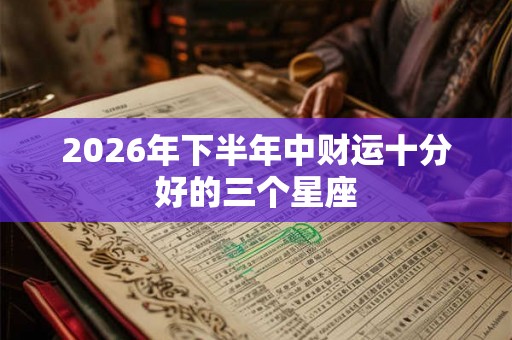 2026年下半年中财运十分好的三个星座