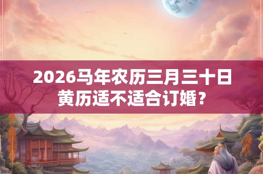 2026马年农历三月三十日黄历适不适合订婚？