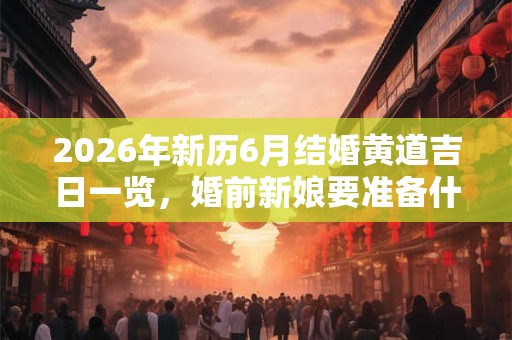 2026年新历6月结婚黄道吉日一览，婚前新娘要准备什么？