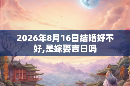 2026年8月16日结婚好不好,是嫁娶吉日吗