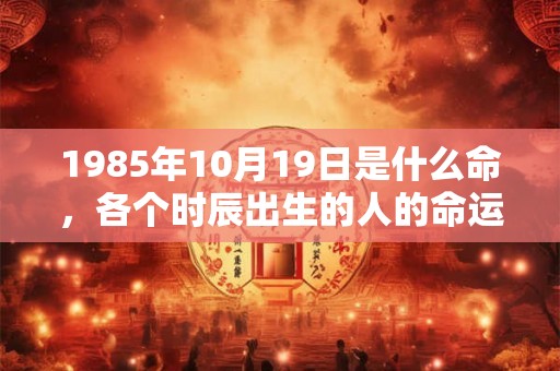 1985年10月19日是什么命，各个时辰出生的人的命运
