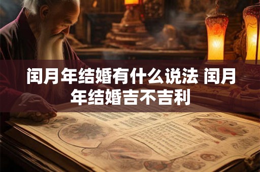 闰月年结婚有什么说法 闰月年结婚吉不吉利 闰月年结婚有什么说法 闰月年结婚吉不吉利