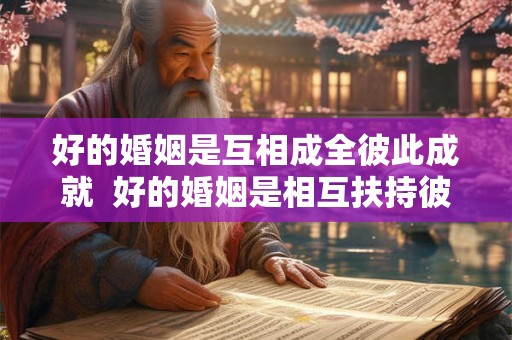 好的婚姻是互相成全彼此成就  好的婚姻是相互扶持彼此成就
