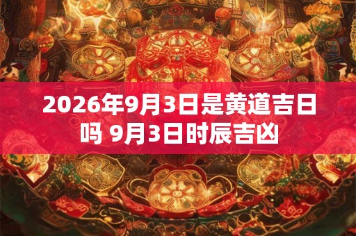 2026年9月3日是黄道吉日吗 9月3日时辰吉凶