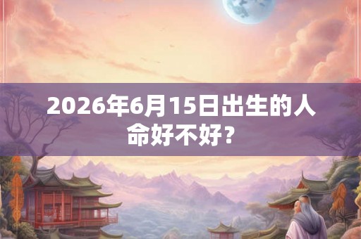 2026年6月15日出生的人命好不好？