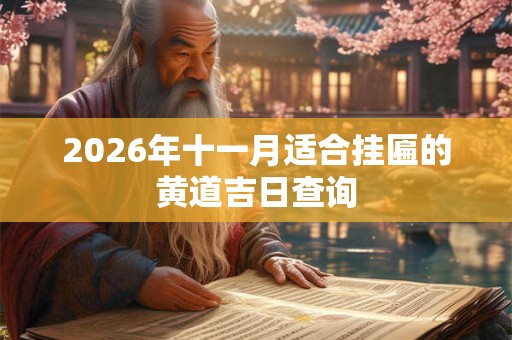 2026年十一月适合挂匾的黄道吉日查询