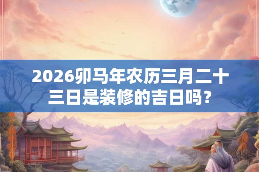 2026卯马年农历三月二十三日是装修的吉日吗？