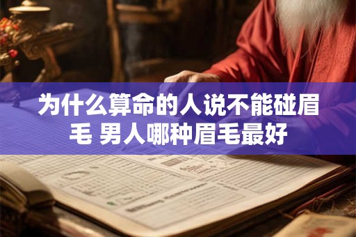 为什么算命的人说不能碰眉毛 男人哪种眉毛最好