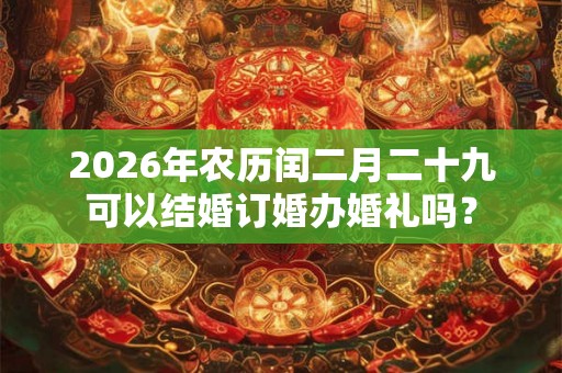 2026年农历闰二月二十九可以结婚订婚办婚礼吗? 2026年农历闰二月二十九可以结婚订婚办婚礼吗?
