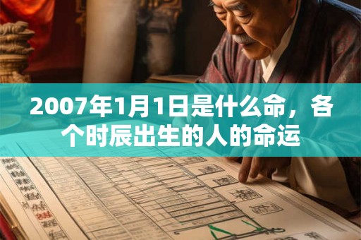 2007年1月1日是什么命,各个时辰出生的人的命运 2007年1月1日是什么命,各个时辰出生的人的命运