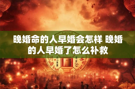 晚婚命的人早婚会怎样 晚婚的人早婚了怎么补救
