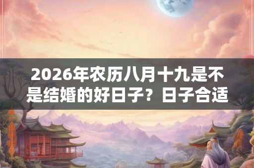 2026年农历八月十九是不是结婚的好日子?日子合适吗? 2026年农历八月十九是不是结婚的好日子?日子合适吗?