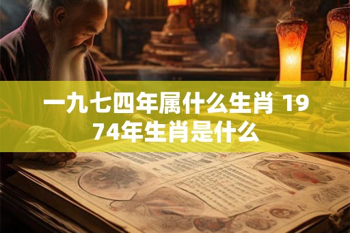 一九七四年属什么生肖 1974年生肖是什么