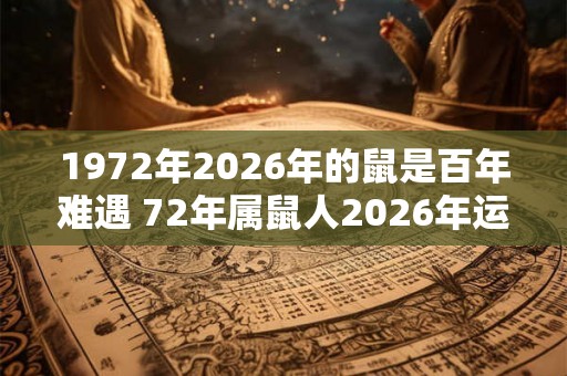 1972年2026年的鼠是百年难遇 72年属鼠人2026年运势 1972年2026年的鼠是百年难遇 72年属鼠人2026年运势
