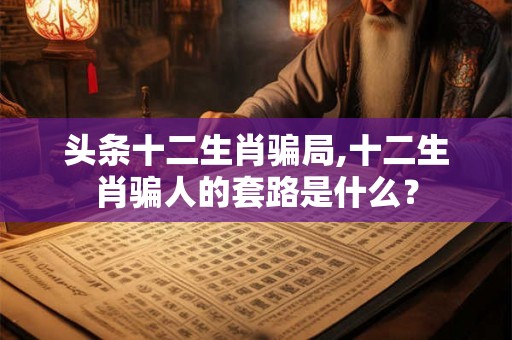 头条十二生肖骗局,十二生肖骗人的套路是什么？