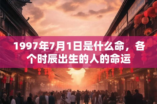 1997年7月1日是什么命,各个时辰出生的人的命运 1997年7月1日是什么命,各个时辰出生的人的命运