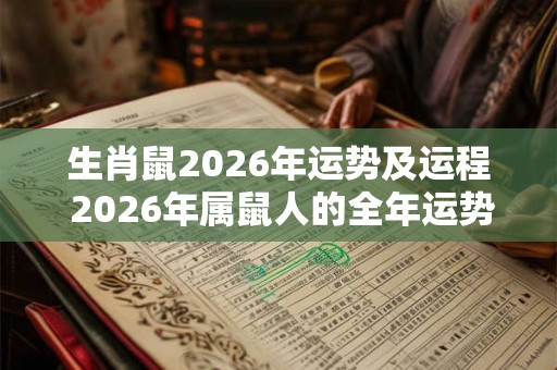 生肖鼠2026年运势及运程 2026年属鼠人的全年运势