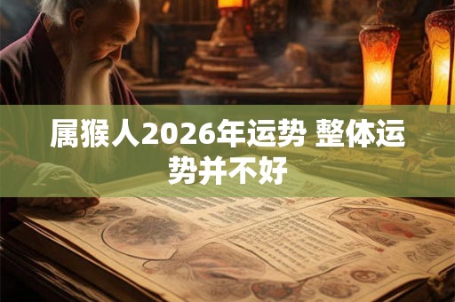 属猴人2026年运势 整体运势并不好