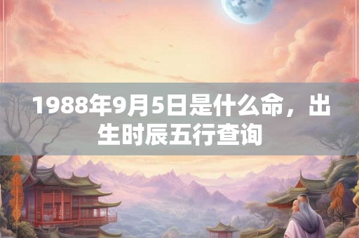 1988年9月5日是什么命，出生时辰五行查询