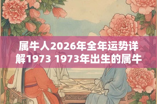 属牛人2026年全年运势详解1973 1973年出生的属牛人2026年运势如何