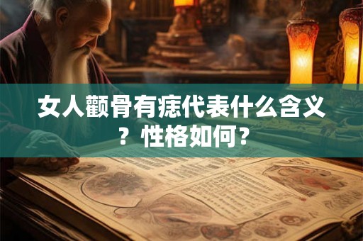 女人颧骨有痣代表什么含义？性格如何？