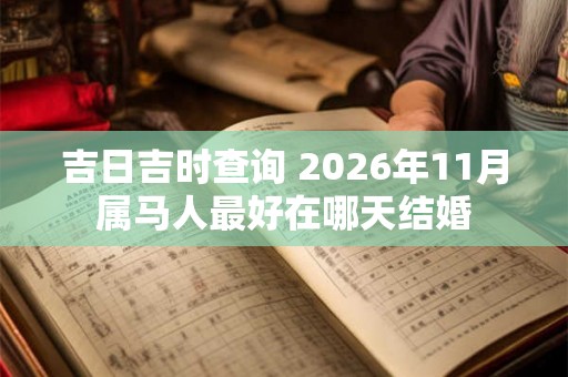 吉日吉时查询 2026年11月属马人最好在哪天结婚
