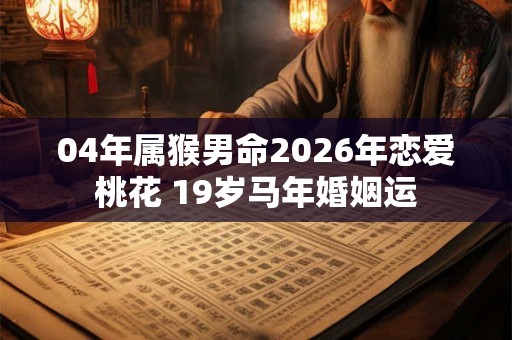 04年属猴男命2026年恋爱桃花 19岁马年婚姻运