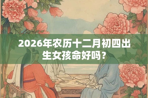 2026年农历十二月初四出生女孩命好吗？