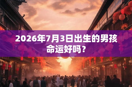 2026年7月3日出生的男孩命运好吗？