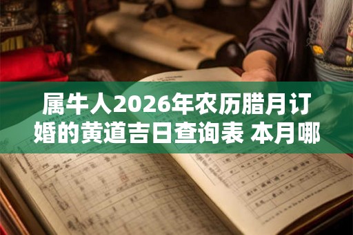 属牛人2026年农历腊月订婚的黄道吉日查询表 本月哪天宜定亲