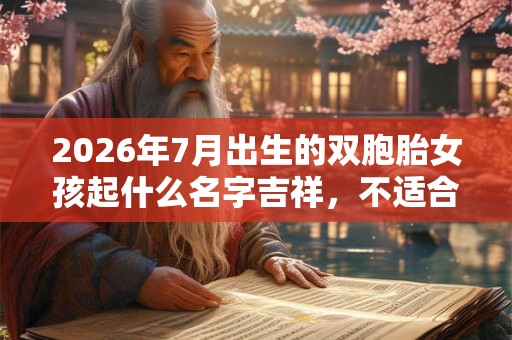 2026年7月出生的双胞胎女孩起什么名字吉祥,不适合用哪些字。 2026年7月出生的双胞胎女孩起什么名字吉祥,不适合用哪些字。