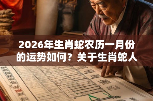 2026年生肖蛇农历一月份的运势如何？关于生肖蛇人