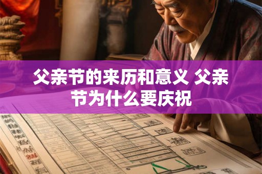 父亲节的来历和意义 父亲节为什么要庆祝