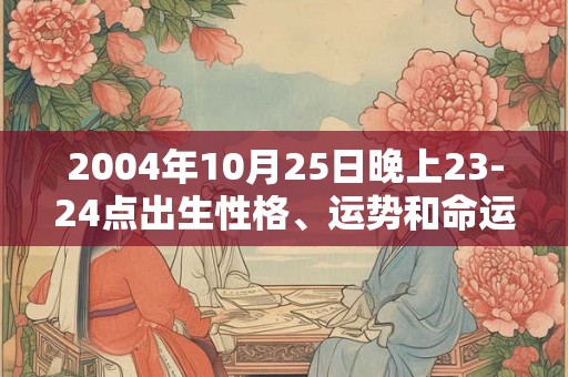 2004年10月25日晚上23-24点出生性格、运势和命运