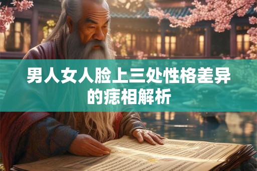 男人女人脸上三处性格差异的痣相解析