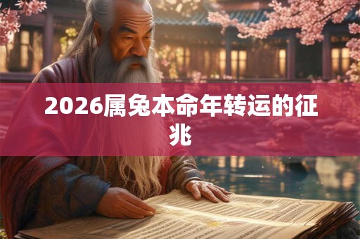 2026属兔本命年转运的征兆