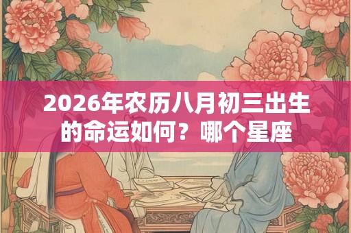 2026年农历八月初三出生的命运如何？哪个星座