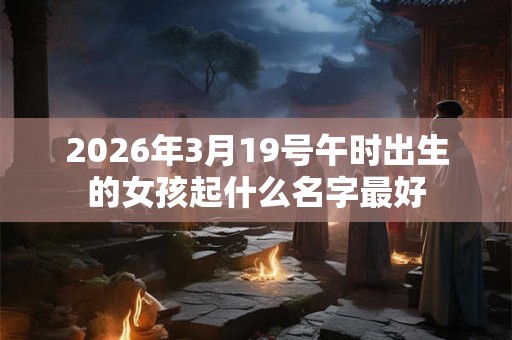 2026年3月19号午时出生的女孩起什么名字最好