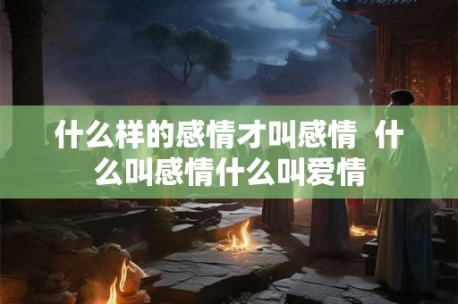 什么样的感情才叫感情  什么叫感情什么叫爱情