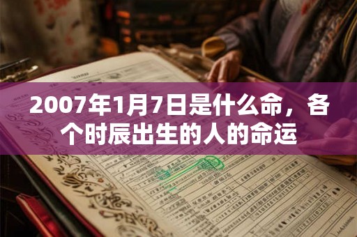 2007年1月7日是什么命,各个时辰出生的人的命运 2007年1月7日是什么命,各个时辰出生的人的命运