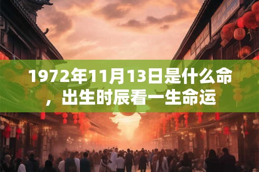 1972年11月13日是什么命，出生时辰看一生命运